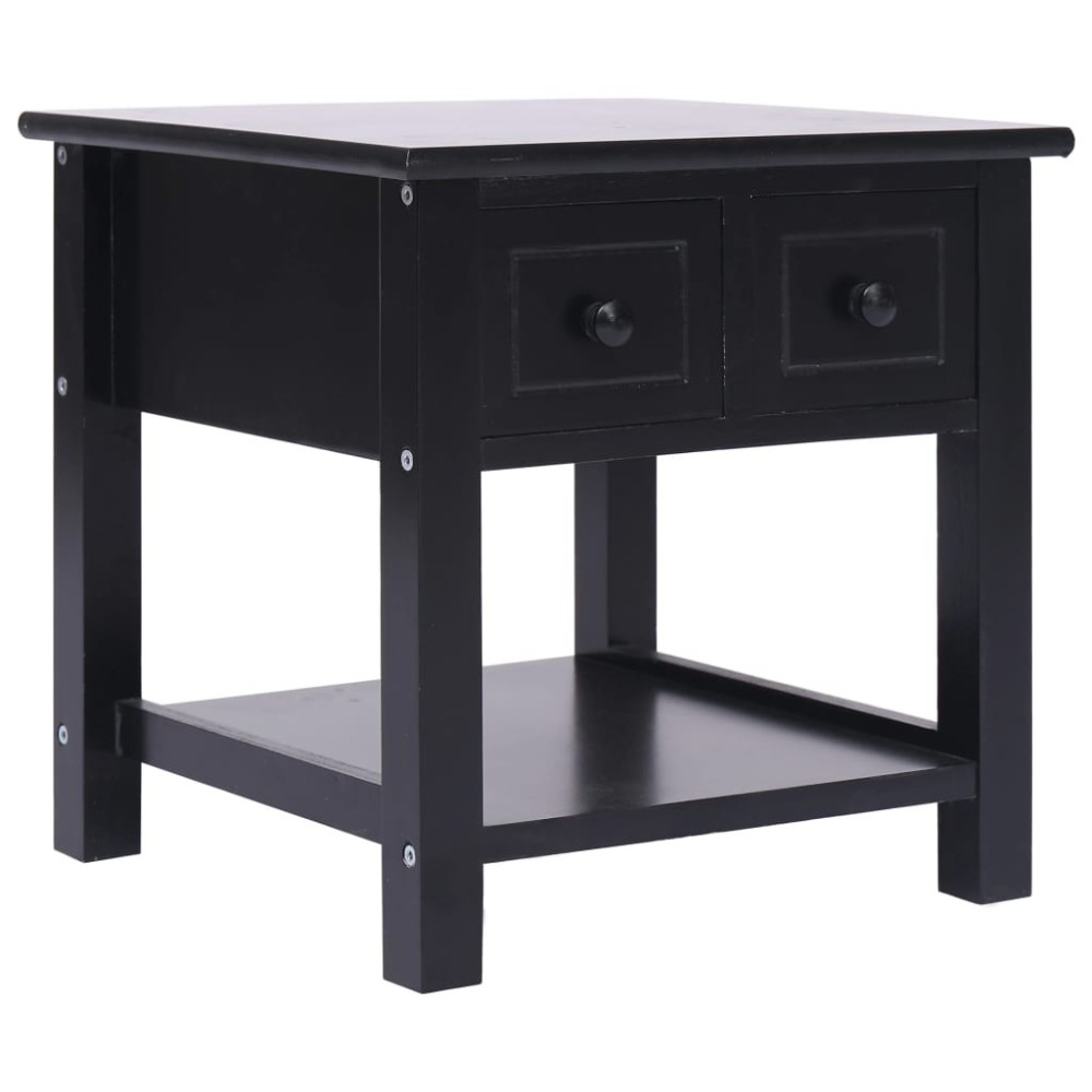 Side Table White 40x40x40 cm Paulownia Wood