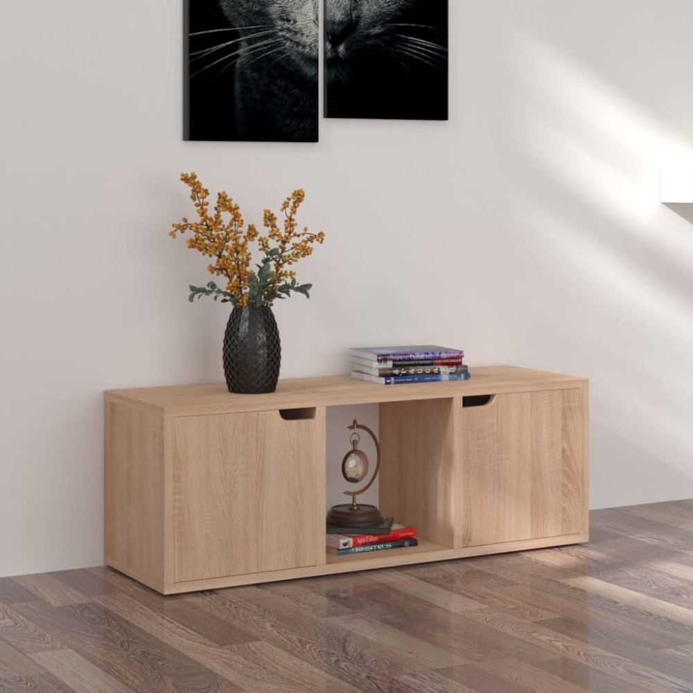 TV Cabinet Brown Oak 88.5x27.5x30.5 cm Engineered Wood