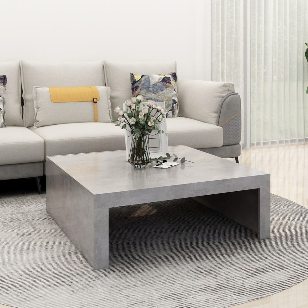 Coffee Table Smoked Oak 100x100x35 cm Engineered Wood