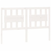 Bed Headboard White 155.5x4x100 cm Solid Wood Pine