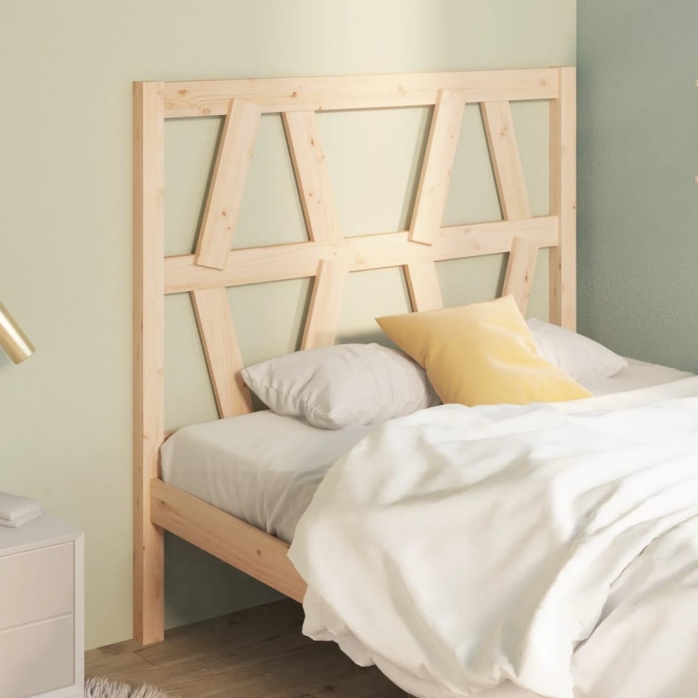 Bed Headboard White 141x4x100 cm Solid Wood Pine