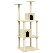 Cat Tree with Sisal Scratching Posts Cream 141 cm