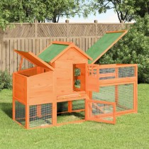 Chicken Coop Red 186.5x58.5x113 cm Solid Wood Pine