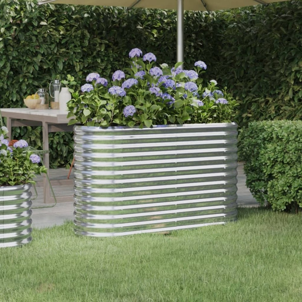 Garden Raised Bed Powder-coated Steel 332x40x68 cm Anthracite