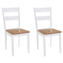 Dining Chairs 4 pcs White Solid Rubber Wood