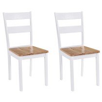 Dining Chairs 4 pcs White Solid Rubber Wood