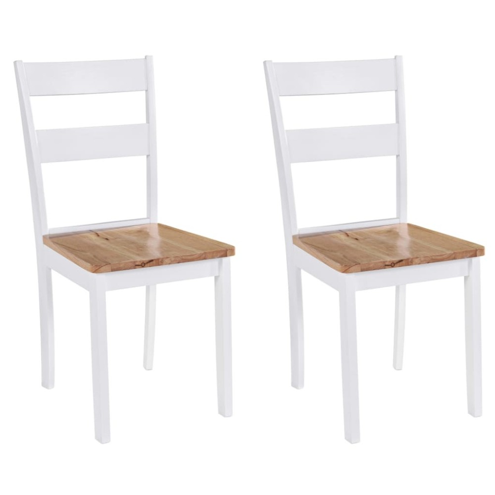 Dining Chairs 4 pcs White Solid Rubber Wood