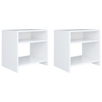 Bedside Cabinets 2pcs White and Sonoma Oak 40x30x40cm Engineered Wood