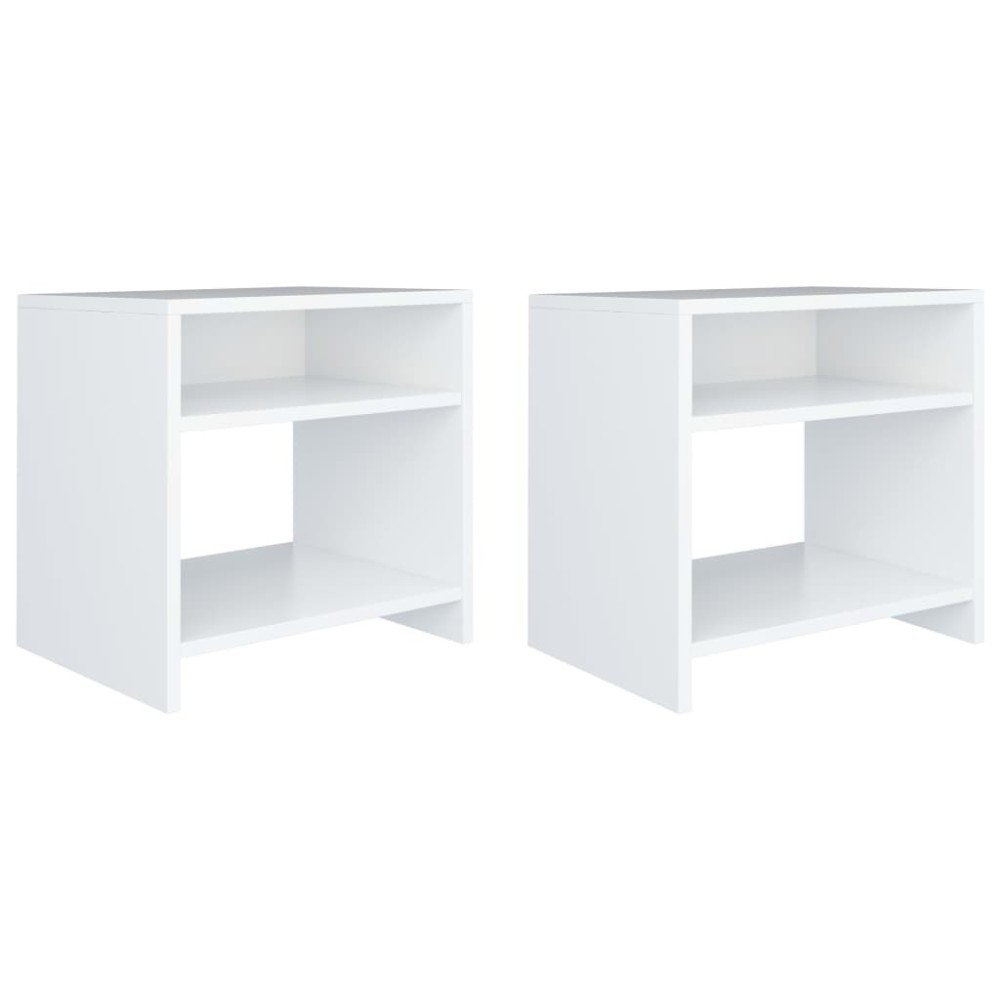 Bedside Cabinets 2pcs White and Sonoma Oak 40x30x40cm Engineered Wood