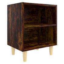 Bed Cabinet with Solid Wood Legs Sonoma Oak 40x30x50 cm