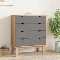 Drawer Cabinet OTTA Brown&White 76.5x39.5x90cm Solid Wood Pine