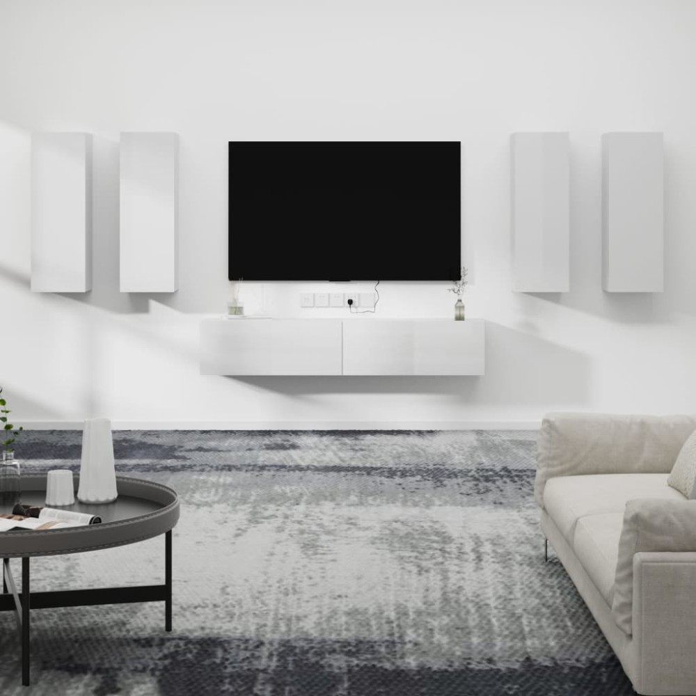 6 Piece TV Cabinet Set Grey Sonoma Engineered Wood