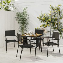3 Piece Outdoor Dining Set Poly Rattan Grey