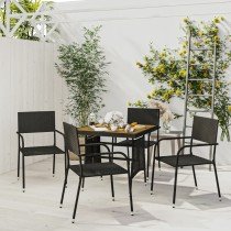 3 Piece Outdoor Dining Set Poly Rattan Grey