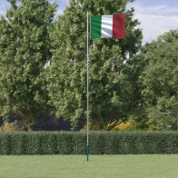 Italy Flag and Pole 6.23 m...