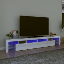 TV Cabinet with LED Lights Black 260x36.5x40 cm