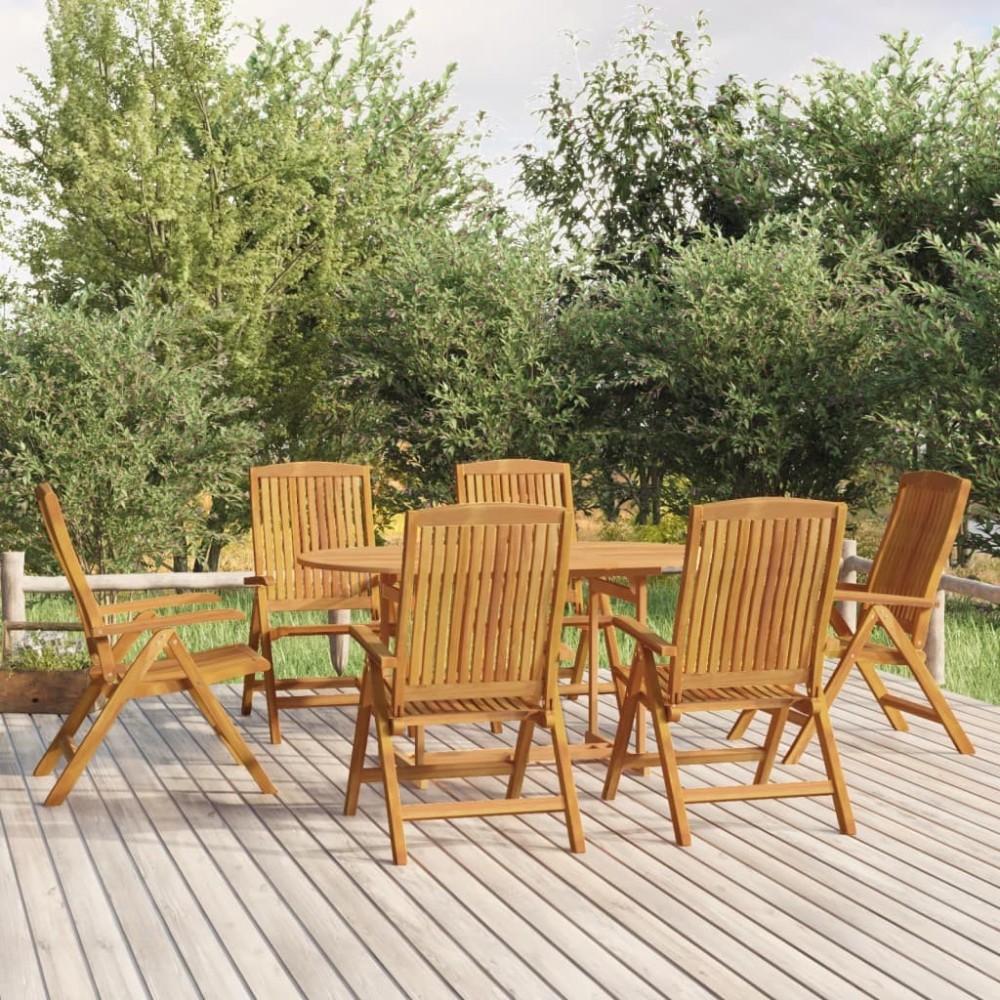 Reclining Garden Chair 2 pcs Solid Wood Teak