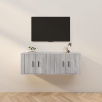 TV-Wandschränke 2 Stk. Grau Sonoma 80x34,5x40 cm