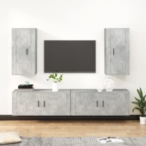 4 Piece TV Cabinet Set Smoked Oak Engineered Wood