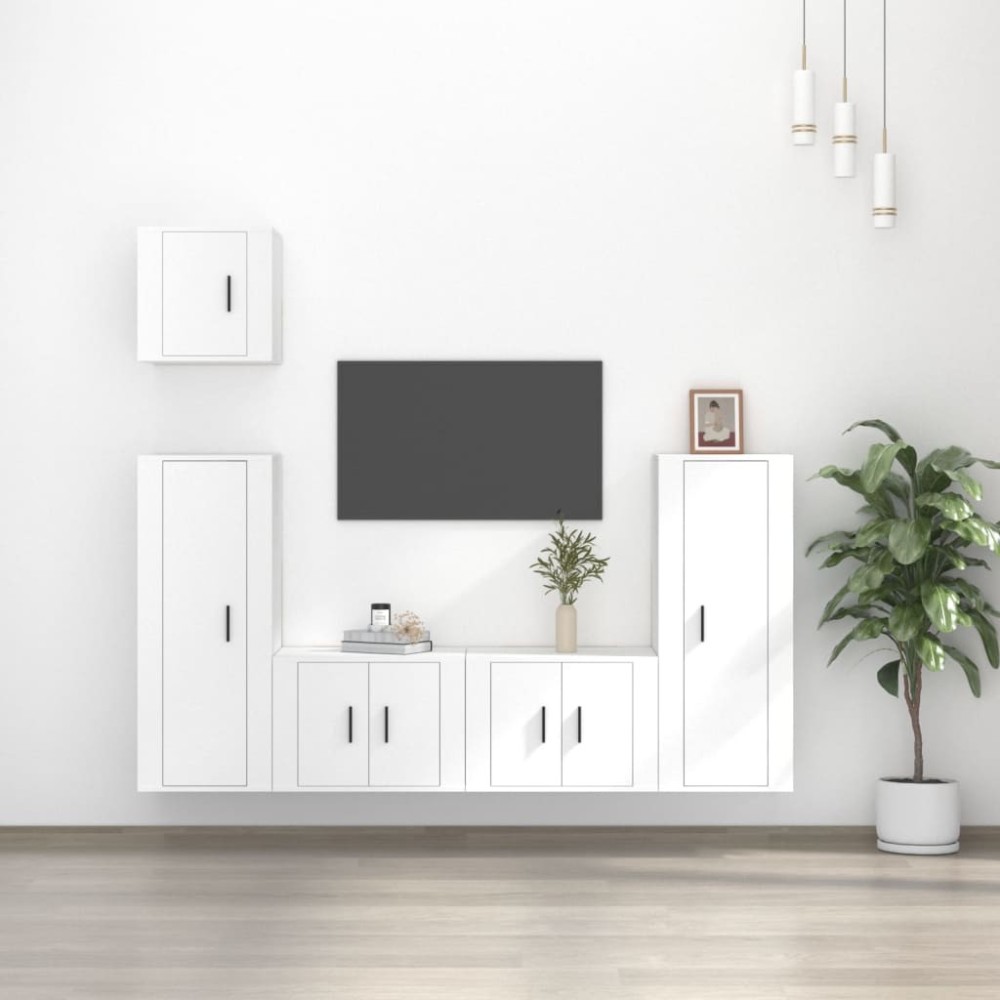 5-tlg. TV-Schrank-Set Braun Eichen-Optik Holzwerkstoff