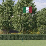 Italy Flag and Pole 5.55 m...