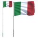 Italy Flag and Pole 5.55 m Aluminium