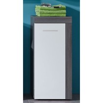 Trendteam Storage Floor Cabinet Miami White and Smokey Silver