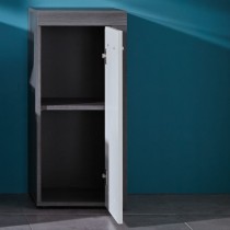 Trendteam Storage Floor Cabinet Miami White and Smokey Silver