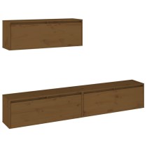 TV Cabinets 3 pcs Solid Wood Pine