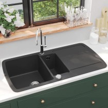 Granitspüle Doppelbecken Grau