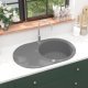 Granite Kitchen Sink Single Basin Oval Black