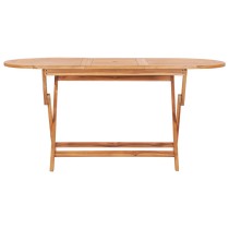 Folding Garden Table 160x80x75 cm Solid Teak Wood