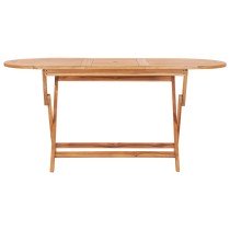 Folding Garden Table 160x80x75 cm Solid Teak Wood