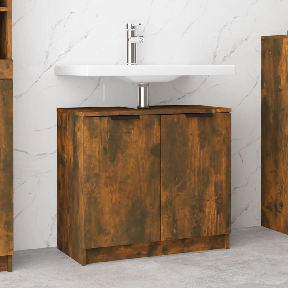 Badezimmerschrank Räuchereiche 64,5x33,5x59 cm Holzwerkstoff