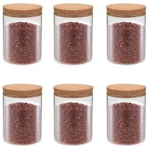 Storage Glass Jars with Cork Lid 6 pcs 1400 ml