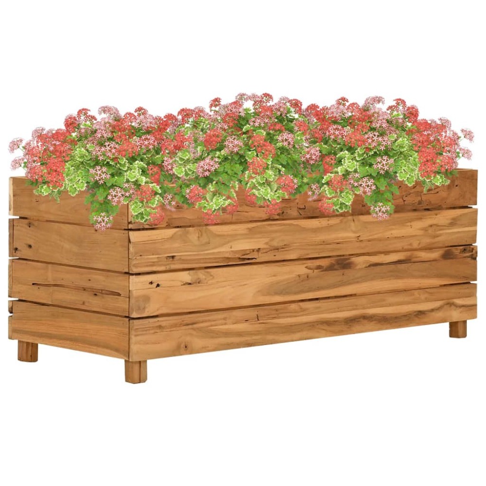 Raised Bed 100x40x55 cm Solid Wood Teak and Steel