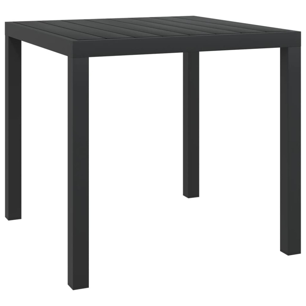 Garden Table Black 150x90x74 cm Aluminium and WPC