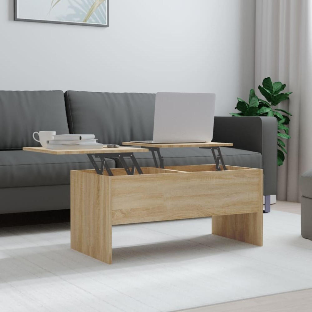 Coffee Table Grey Sonoma 102x50.5x46.5 cm Engineered Wood