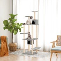 Cat Tree with Sisal Scratching Posts Dark Grey 176 cm