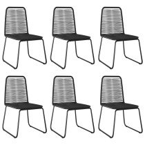 Gartenstühle 2 Stk. Poly Rattan Schwarz