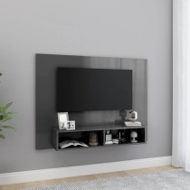 Wall TV Cabinet High Gloss Black 120x23.5x90 cm Engineered Wood