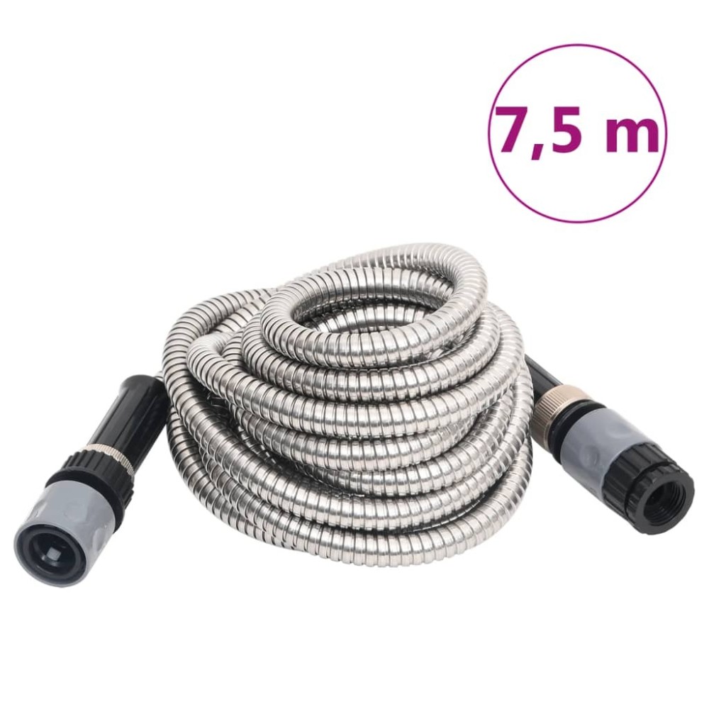 Garden Hose with Spray Nozzle Silver 30 m Stainless Steel