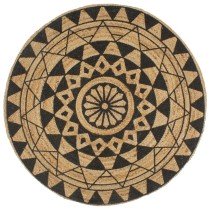 Handmade Rug Jute with Print Polka Dot 120 cm