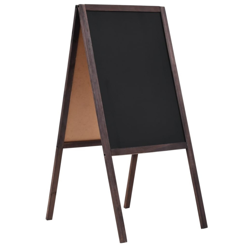 Double-sided Blackboard Cedar Wood Free Standing 60x80 cm