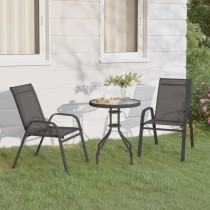 3 Piece Garden Bistro Set Black