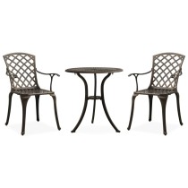 3 Piece Bistro Set Cast Aluminium White