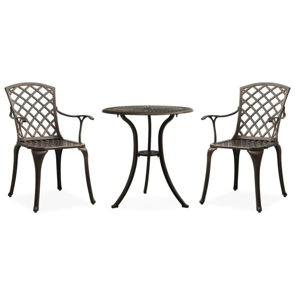 3 Piece Bistro Set Cast Aluminium White
