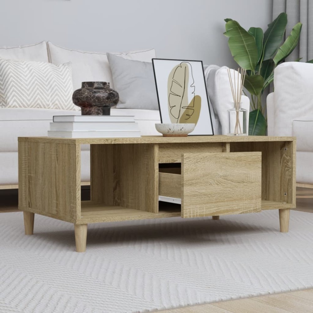 Coffee Table Brown Oak 90x50x36,5 cm Engineered Wood
