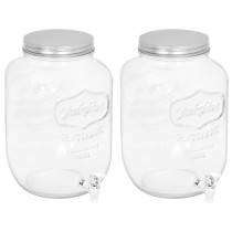 Beverage Dispensers 2 pcs 3800 ml Glass