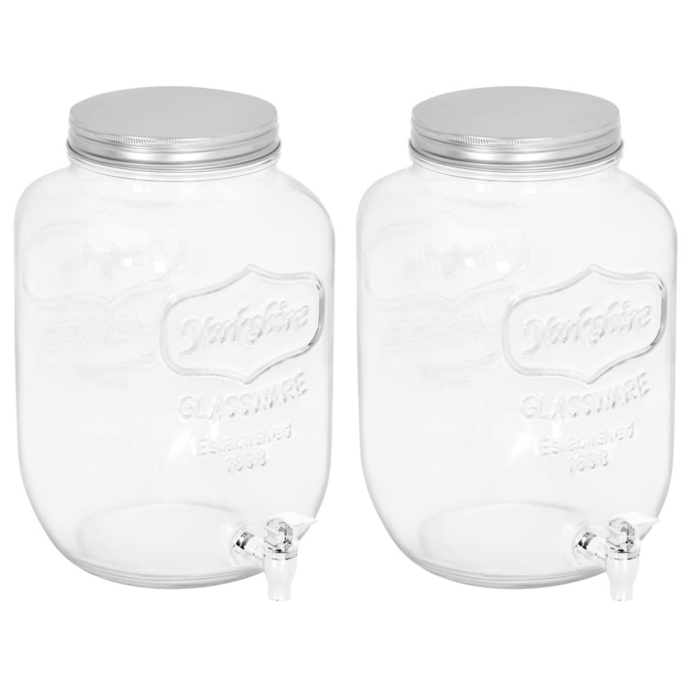 Beverage Dispensers 2 pcs 3800 ml Glass